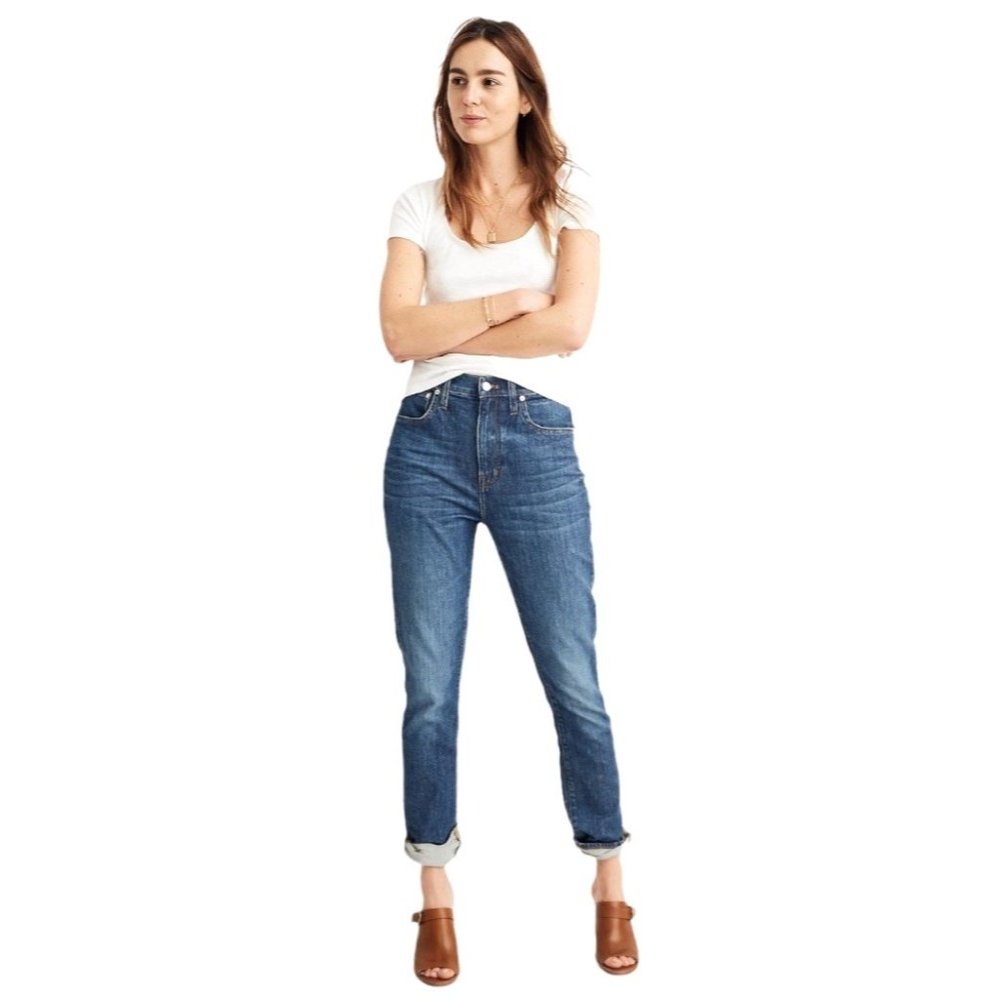 Madewell Blue Cotton-Blend The High-Rise Slim BoyJean Size 31